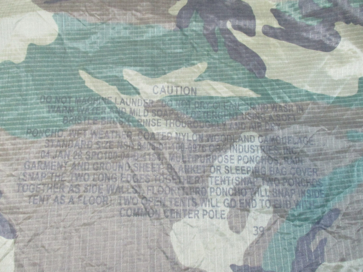 US Military Woodland Camo Wet Weather Poncho Rain Gear Ground Sheet USGI Surplus
