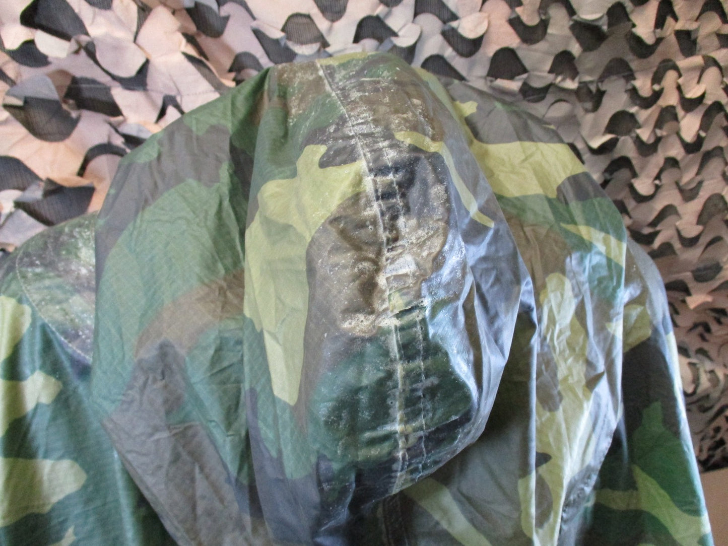 US Military Woodland Camo Wet Weather Poncho Rain Gear Ground Sheet USGI Surplus