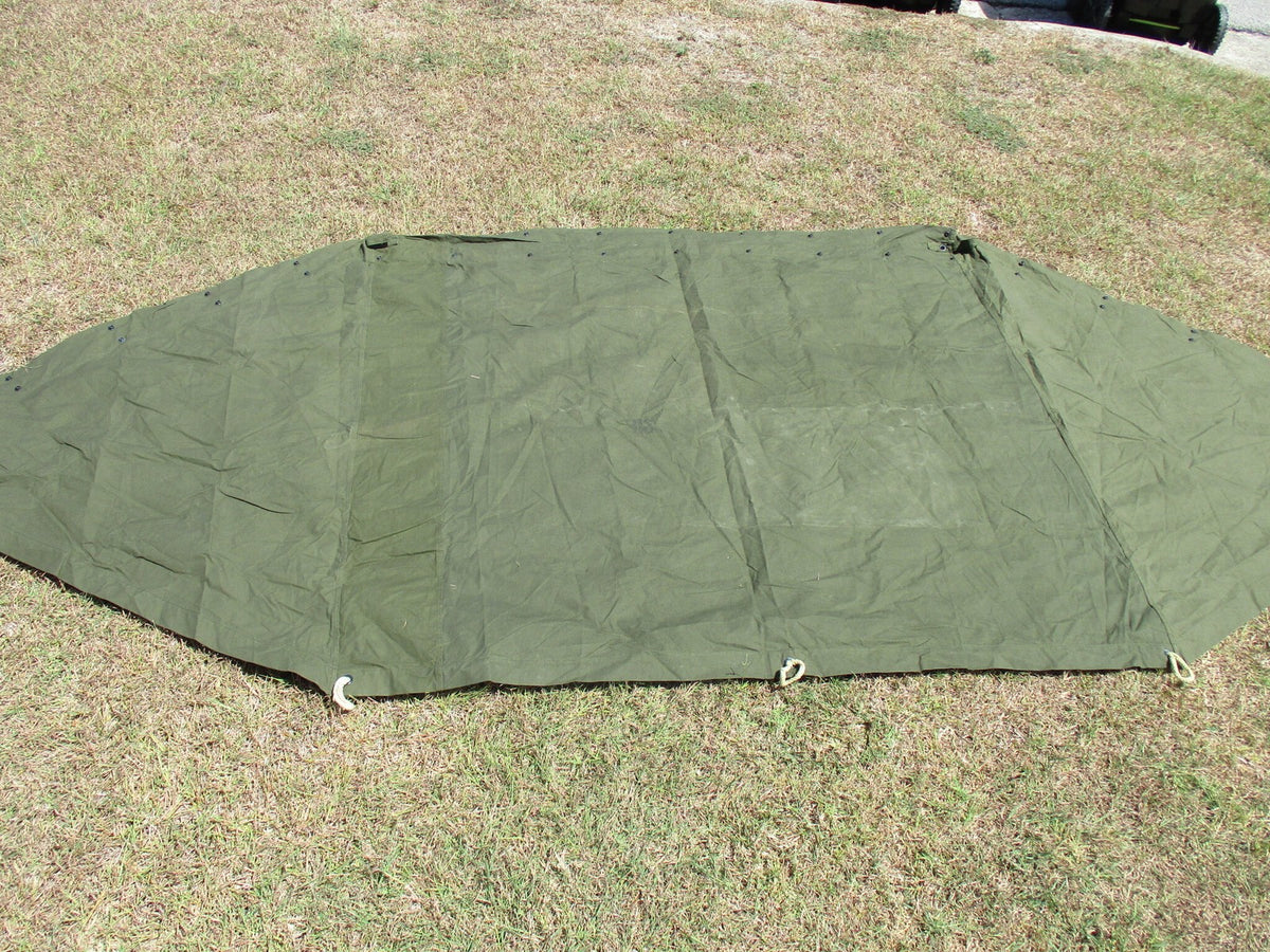 Genuine US Military Issue Shelter Half Tent OD Green Canvas NSN 4163