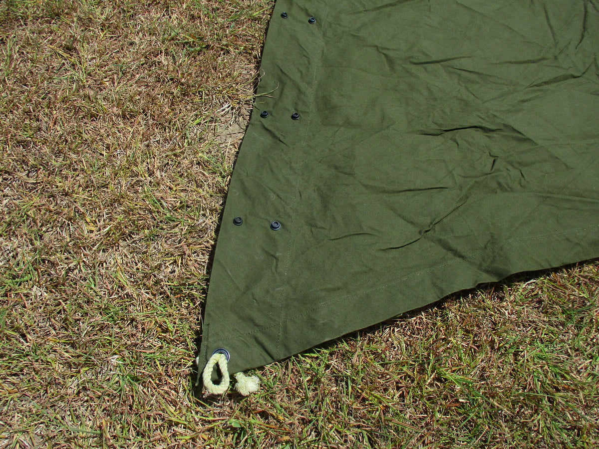 Genuine US Military Issue Shelter Half Tent OD Green Canvas NSN 4163