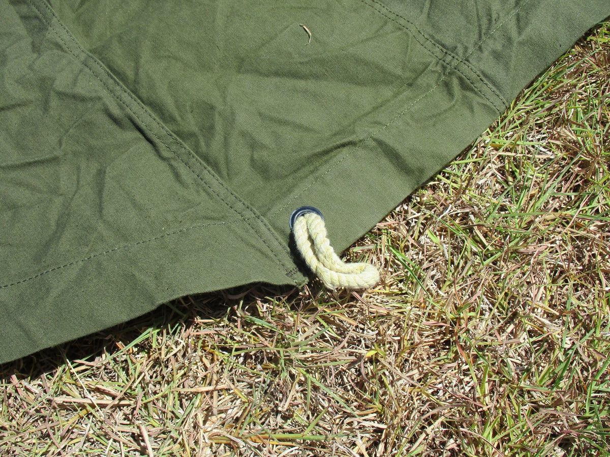 Genuine US Military Issue Shelter Half Tent OD Green Canvas NSN 4163