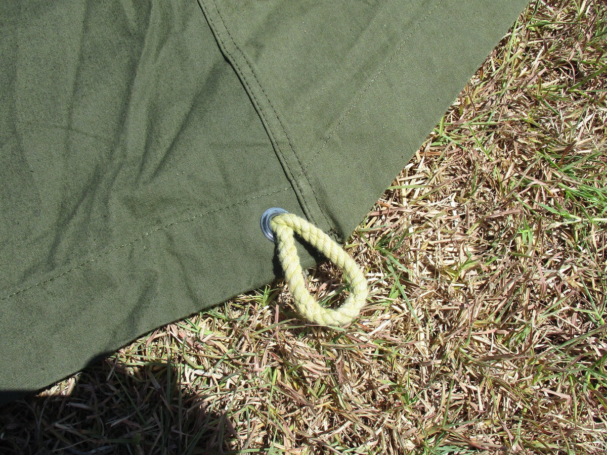 Genuine US Military Issue Shelter Half Tent OD Green Canvas NSN 4163