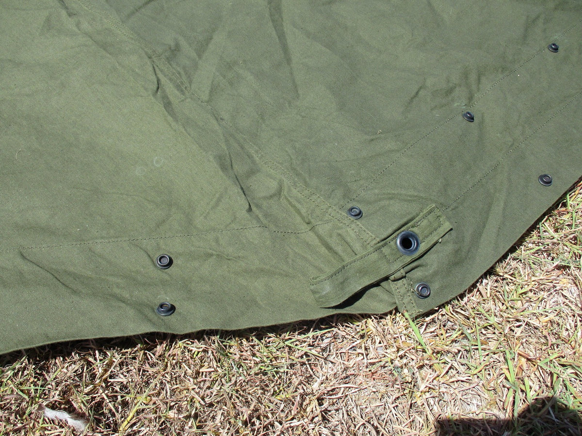 Genuine US Military Issue Shelter Half Tent OD Green Canvas NSN 4163