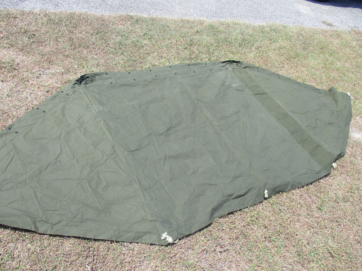 Genuine US Military Issue Shelter Half Tent OD Green Canvas NSN 4163
