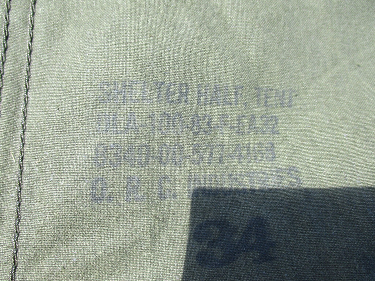 Genuine US Military Issue Shelter Half Tent OD Green Canvas NSN 4163