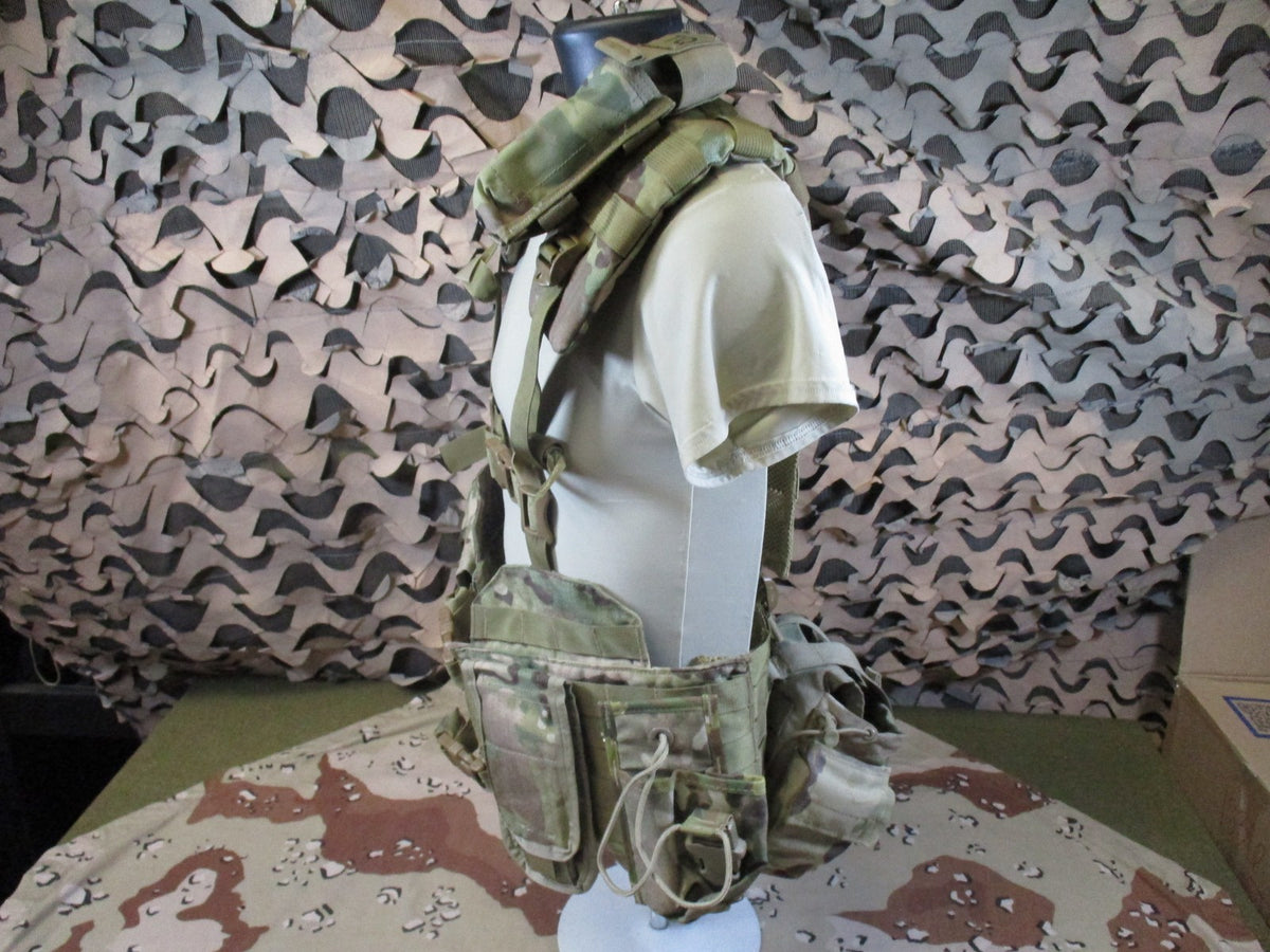 US Military MOLLE II FLC Vest MultiCam w/ M4 Mag Pouches & IFAK Insert Surplus