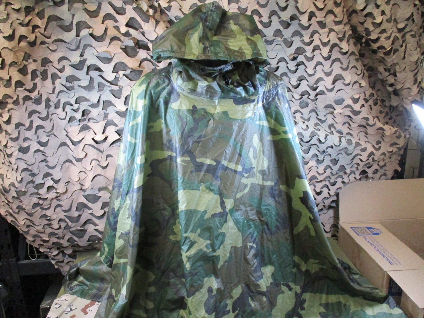 US Military Woodland Camo Wet Weather Poncho NSN 8405-01-100-0976 ORC Industries