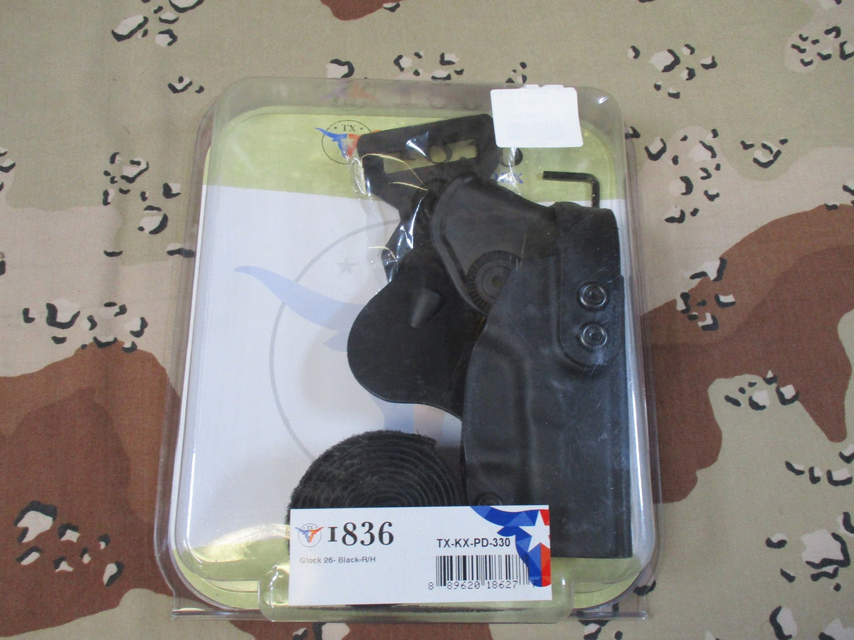 1836 Kydex Holster for Glock 26 Black Right Hand Modular Mount New
