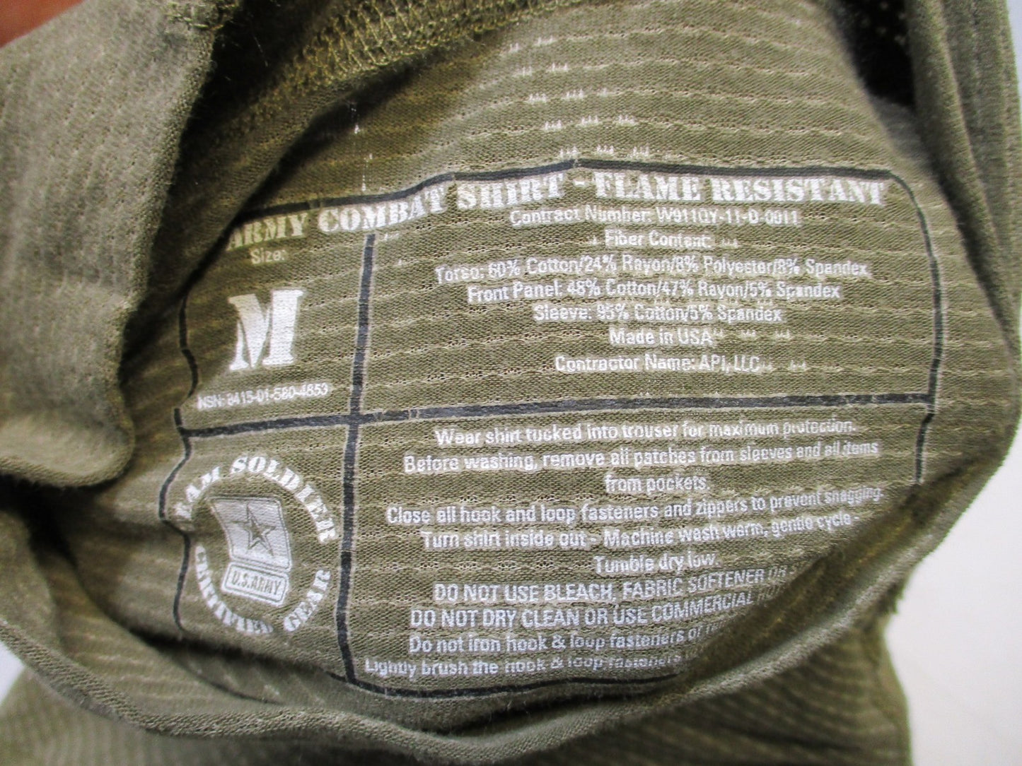 ARMY ISSUE OCP MULTICAM COMBAT SHIRT FR HOT WEATHER TOP MEDIUM FIRE RETARDANT