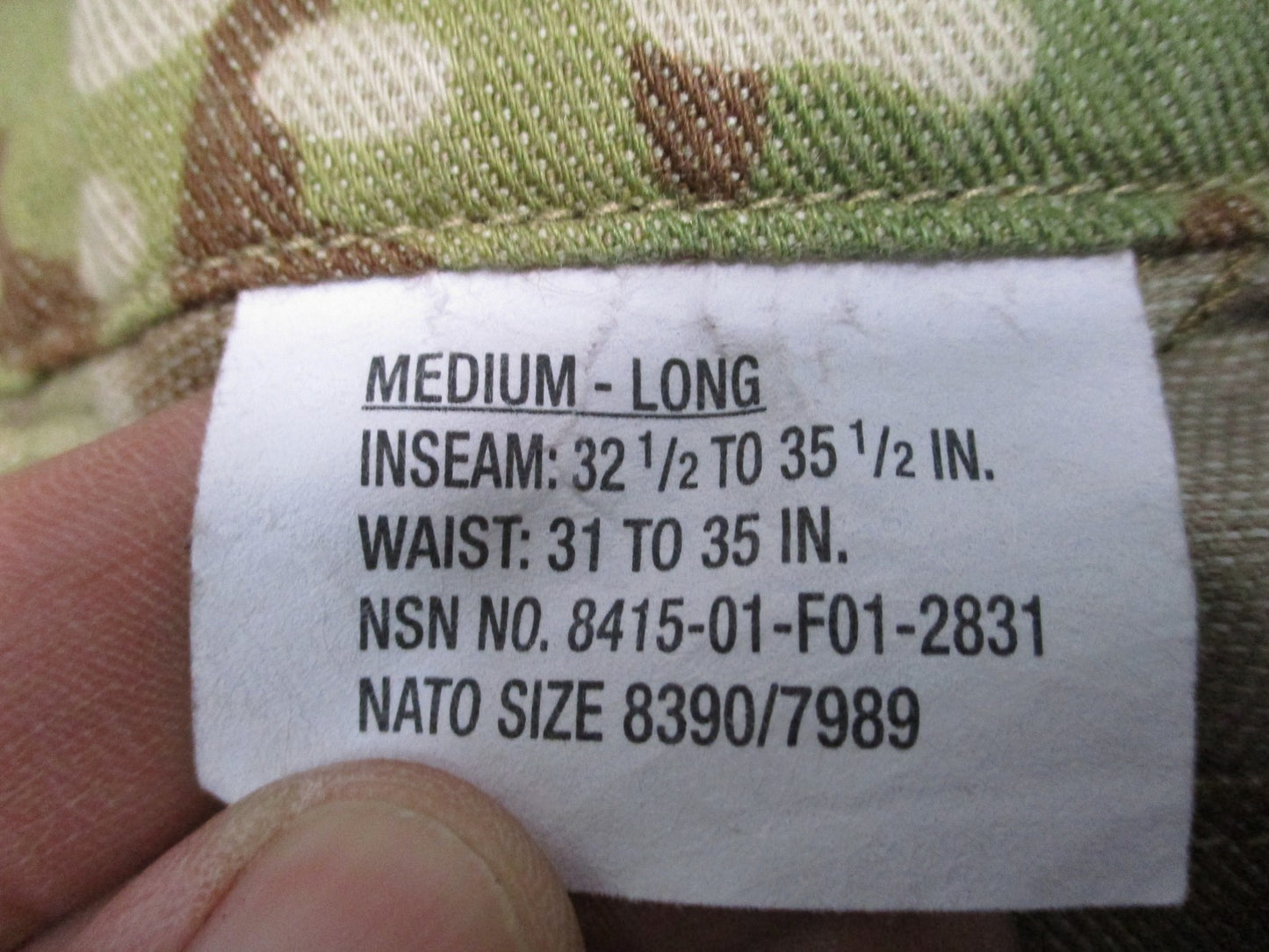 US Army Advanced Combat Pants Medium-Long Flame Resistant MultiCam Cargo Pants