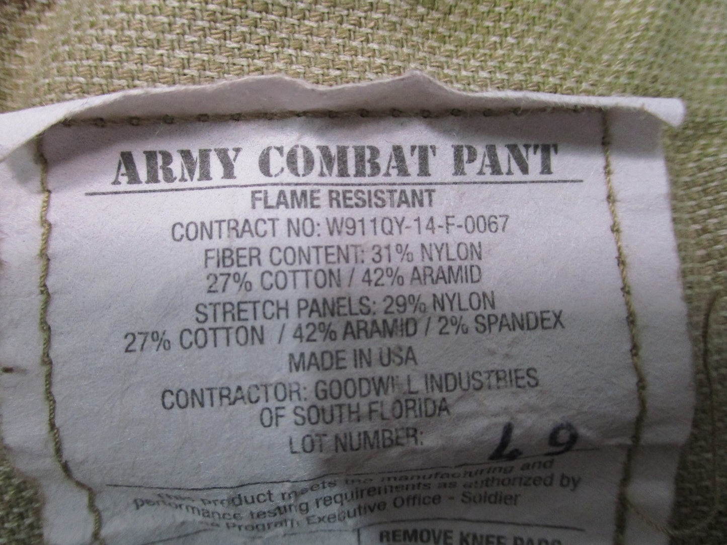 US Army Advanced Combat Pants Medium-Long Flame Resistant MultiCam Cargo Pants
