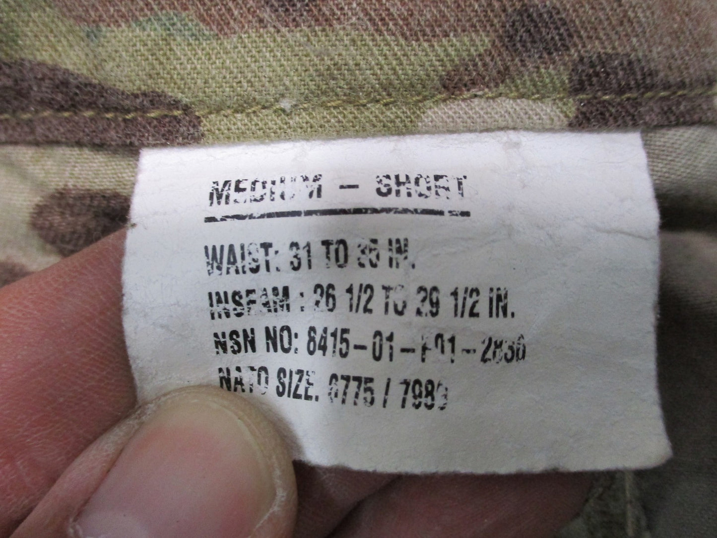 Army Combat Pants Medium Short Flame Resistant MultiCam ReadyOne Used - Very Goo
