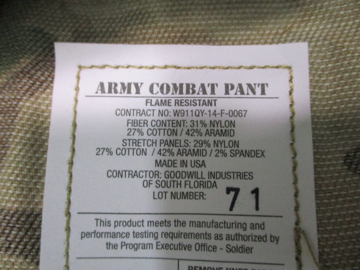 US Army Combat Pants FR MultiCam Small-Regular w/ CRYE AirFlex Knee Pads NEW