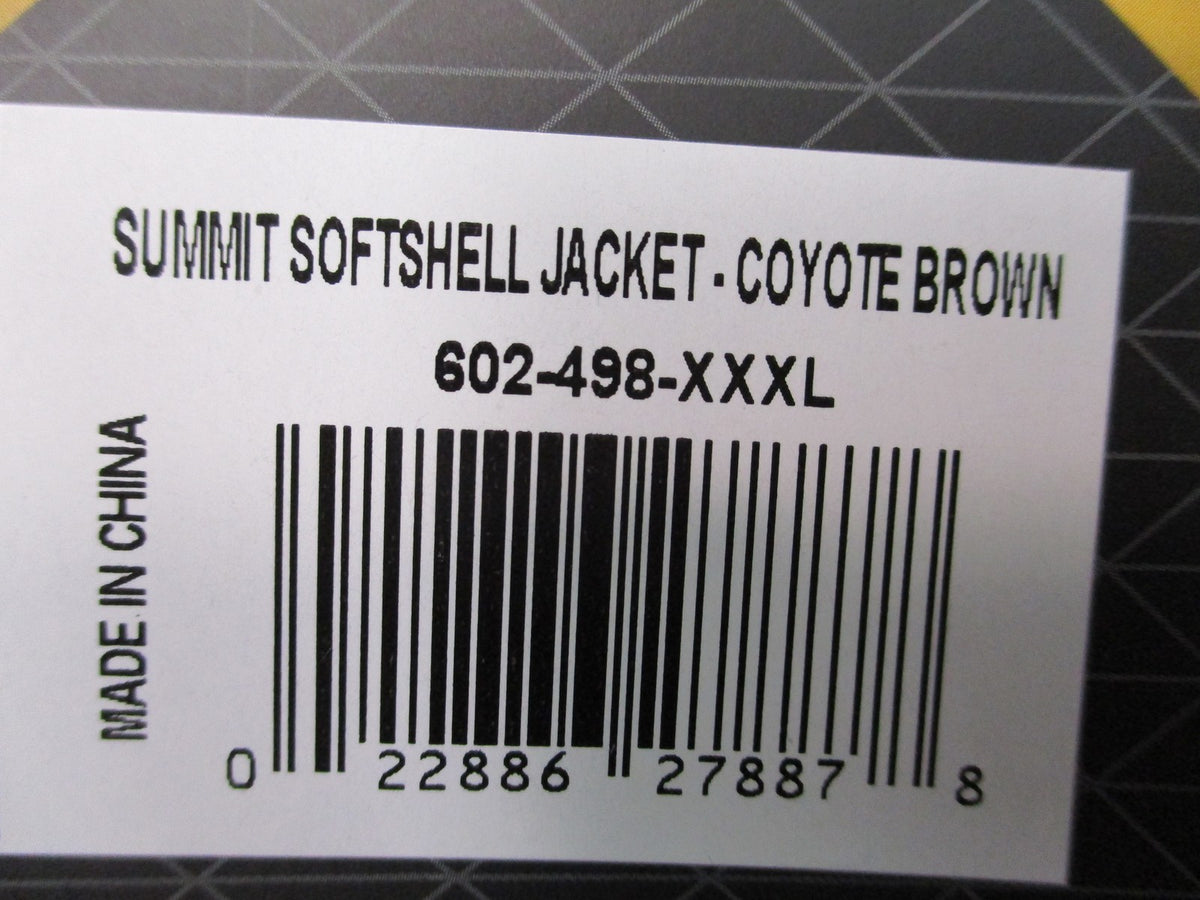 New Condor Summit Softshell Jacket Coyote Brown Tactical Coat Size XXXL