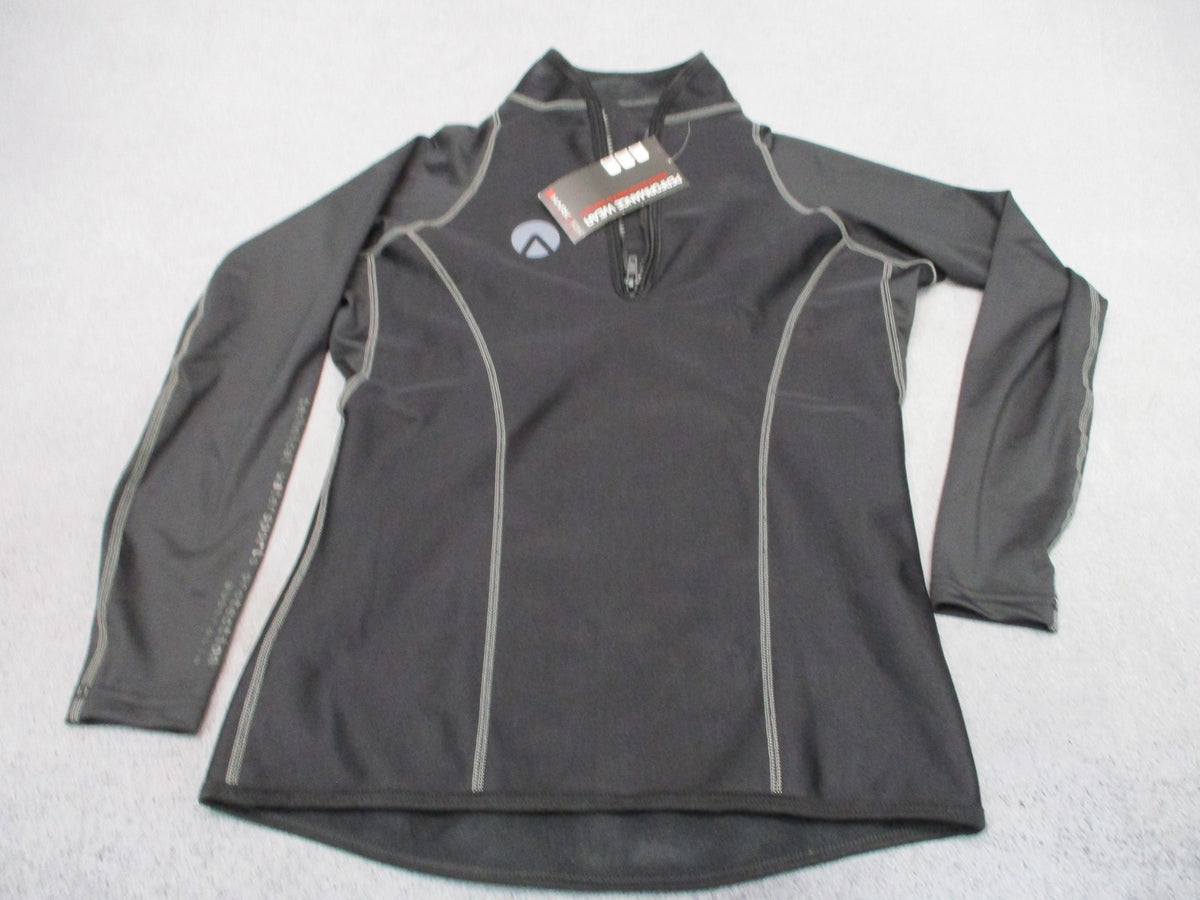 New Sharkskin Performance Wear Long Sleeve 1/4 Zip Watersports Shirt Black Large
