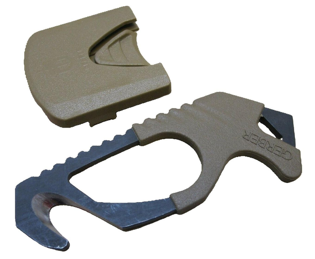Gerber Strap Cutter Seat Belt Rescue Tool Coyote Brown Hard Mount Sheath