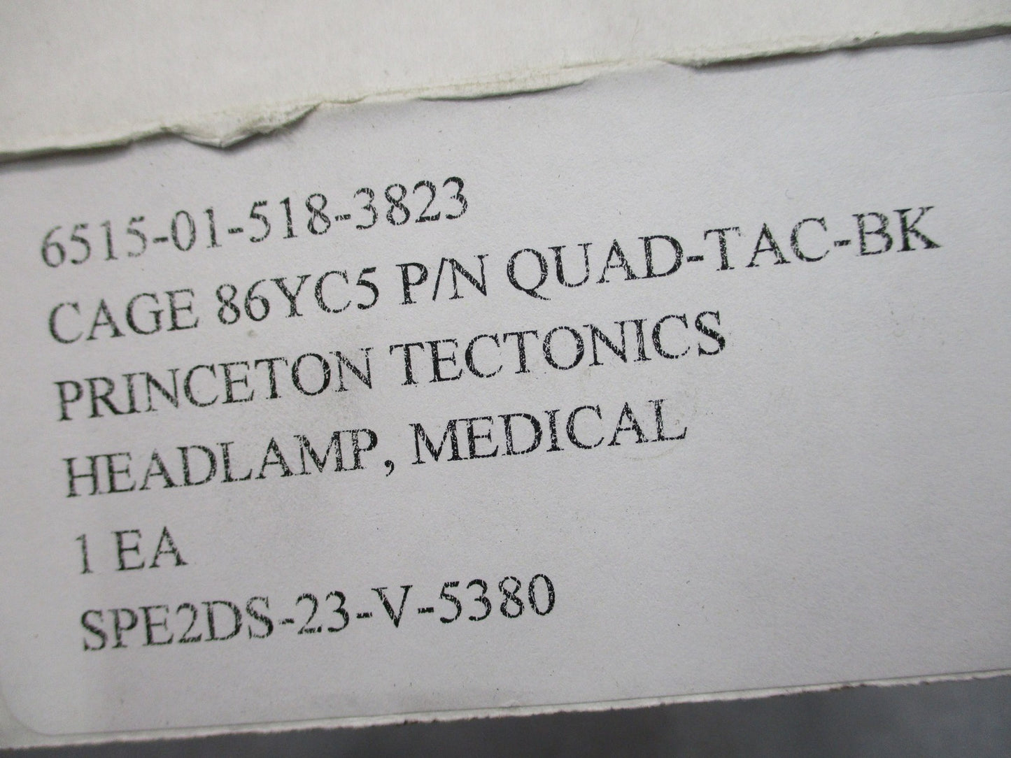 Princeton Tec Quad Tactical Headlamp Medical NSN 6515-01-518-3823 w/ Filters