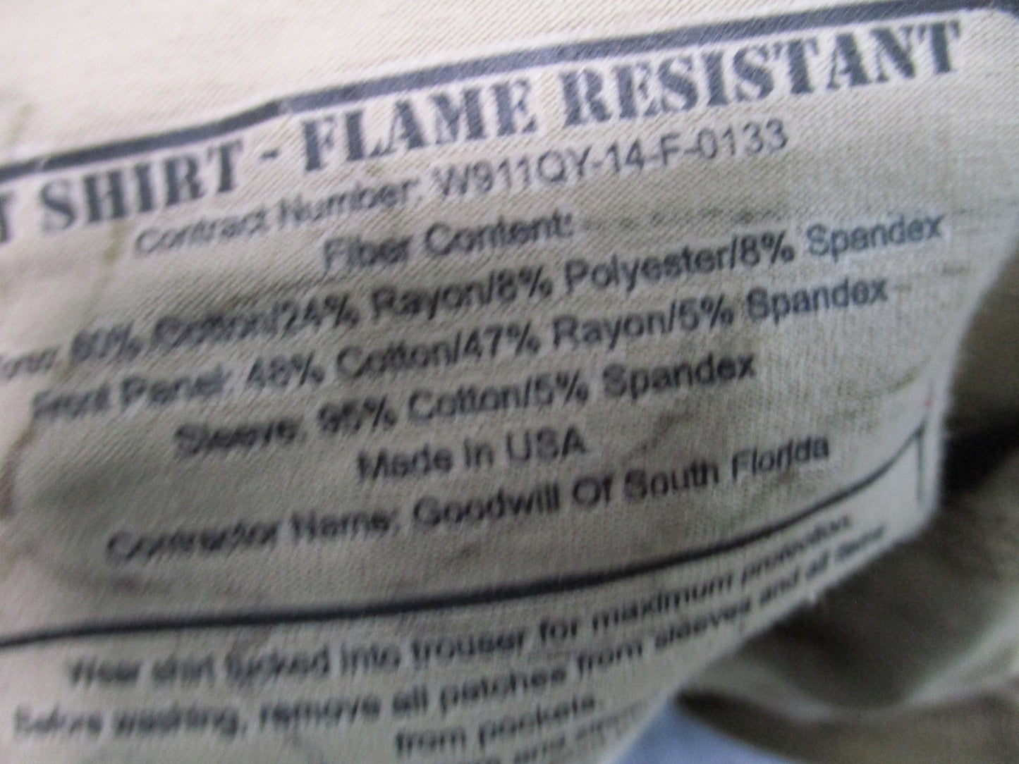 Genuine US Army Combat Shirt Multicam Flame Resistant Size Large ACS FR