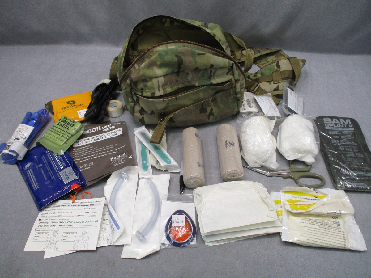 Military Combat Casualty Care Bag IFAK Trauma Kit Multicam w/ Medical Supplies