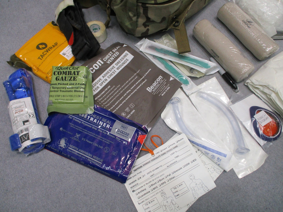 Military Combat Casualty Care Bag IFAK Trauma Kit Multicam w/ Medical Supplies