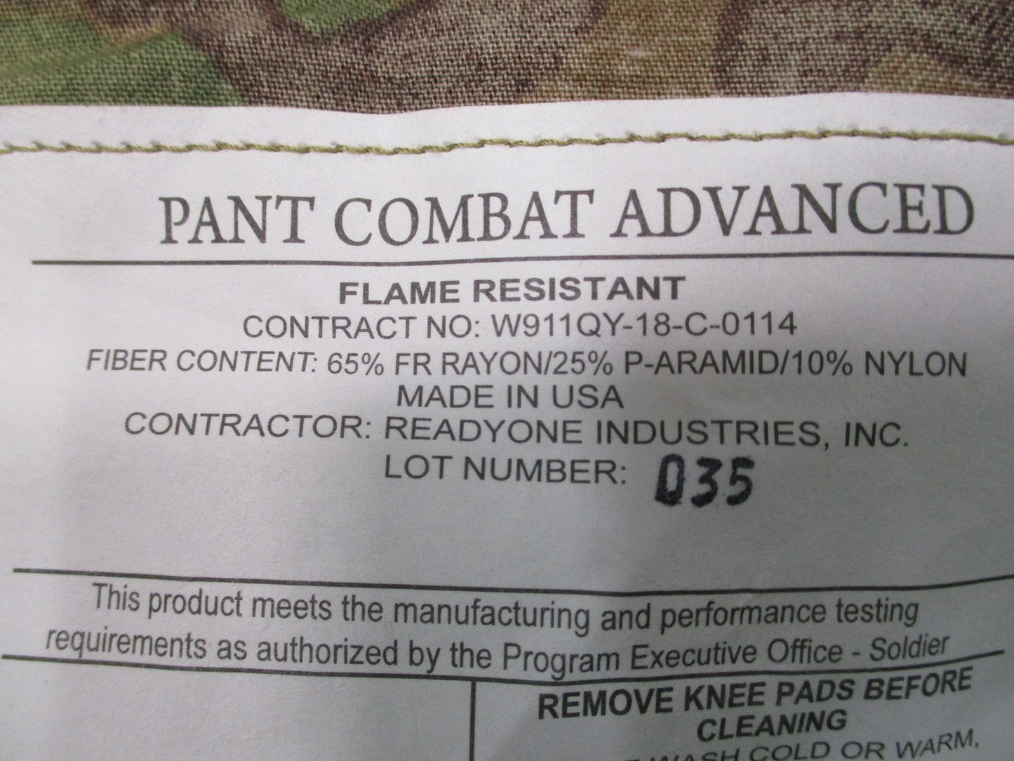 US Army Combat Advanced Pants Scorpion OCP Flame Resistant Medium Regular NSN