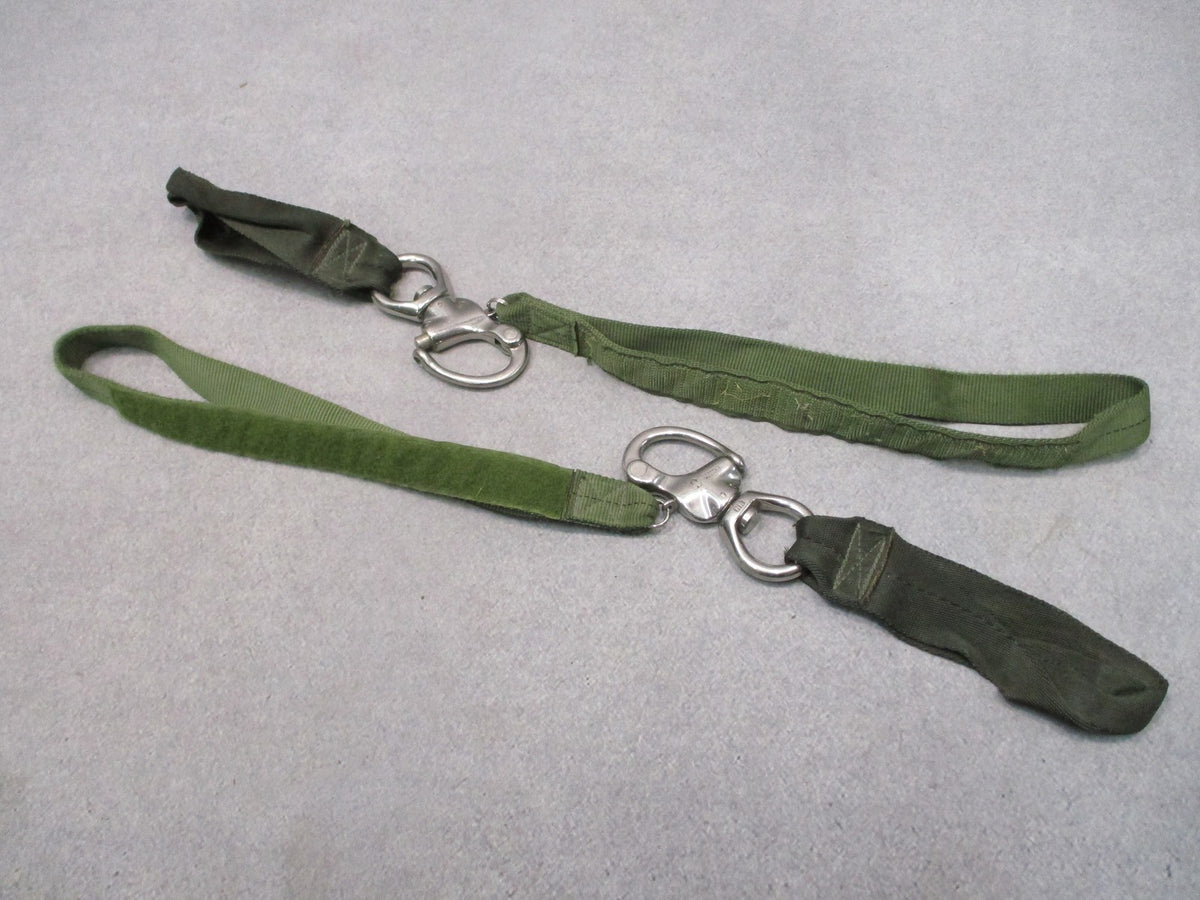 2 Wichard Military Helo Retention Safety Lanyards OD Green Quick Release Old Gen