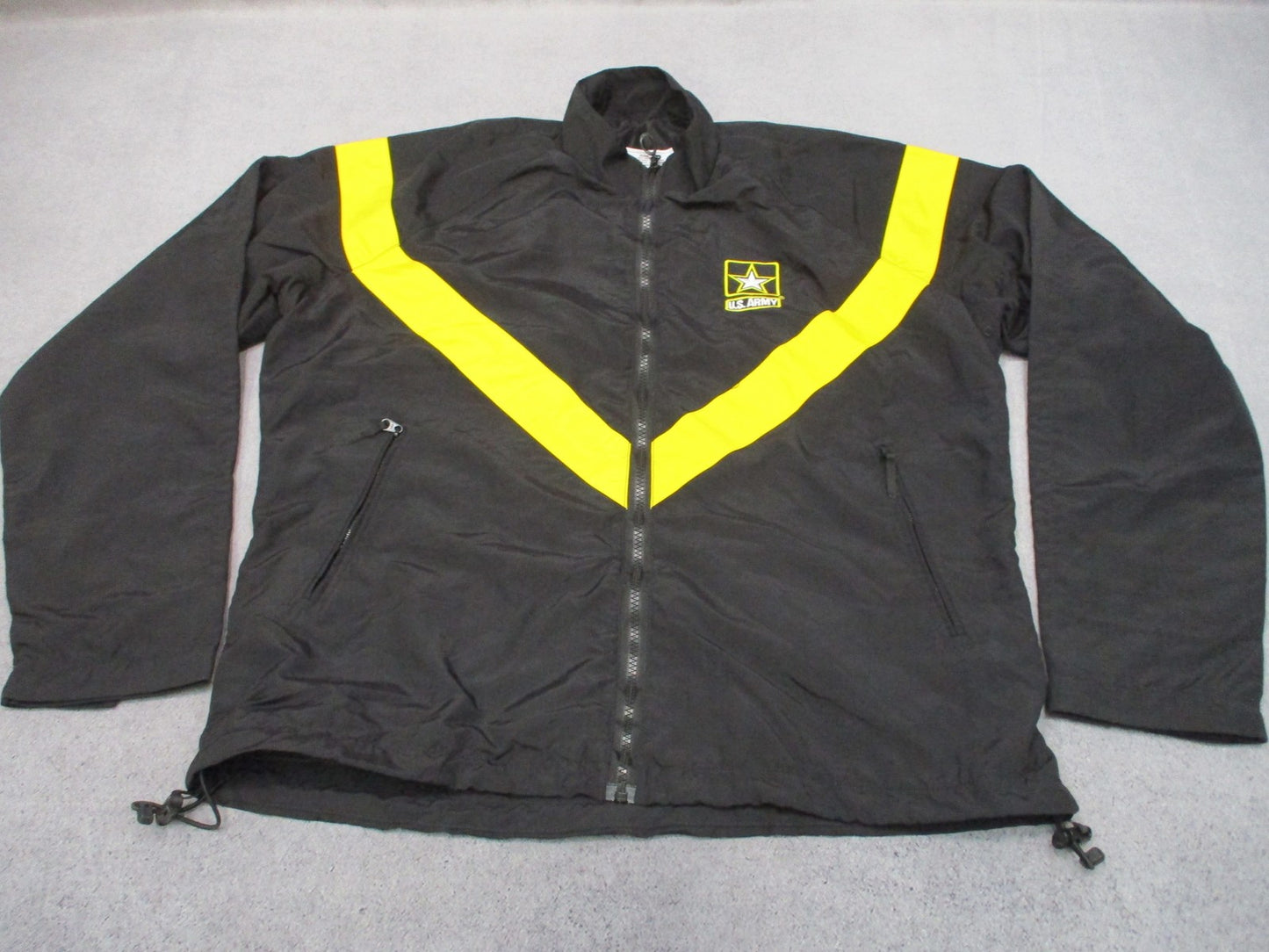 US Army APFU Jacket Medium Long Black Physical Fitness Uniform Military Surplus