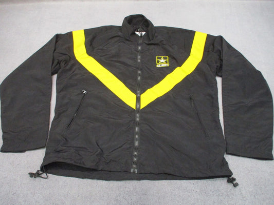 US Army APFU Jacket Medium Long Black Physical Fitness Uniform Military Surplus