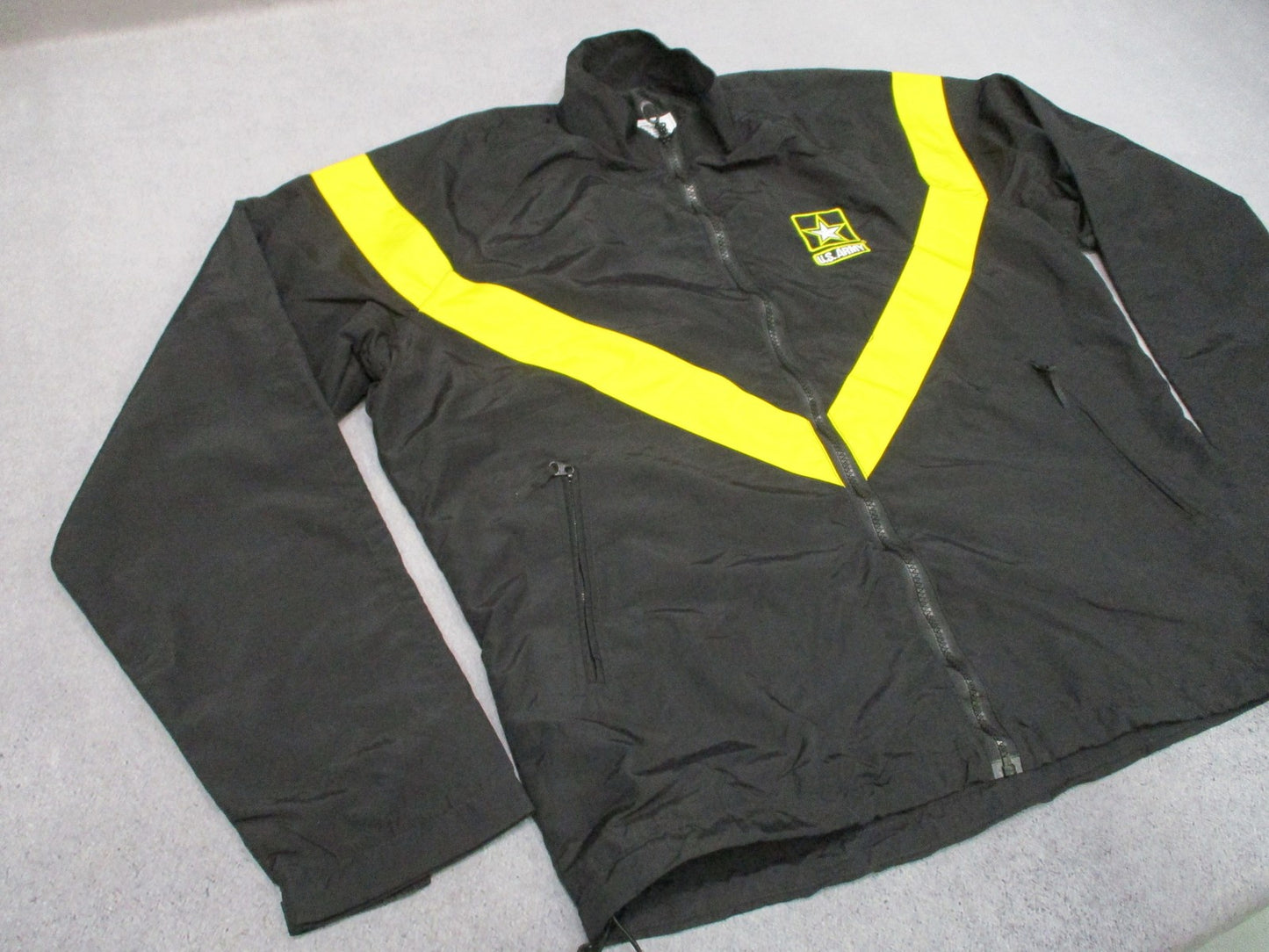 US Army APFU Jacket Medium Long Black Physical Fitness Uniform Military Surplus