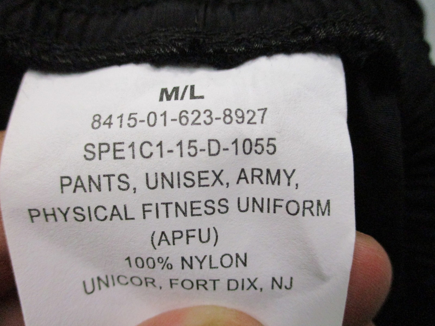 New U.S. Army APFU Physical Fitness Uniform Pants Black Nylon Size M/Long
