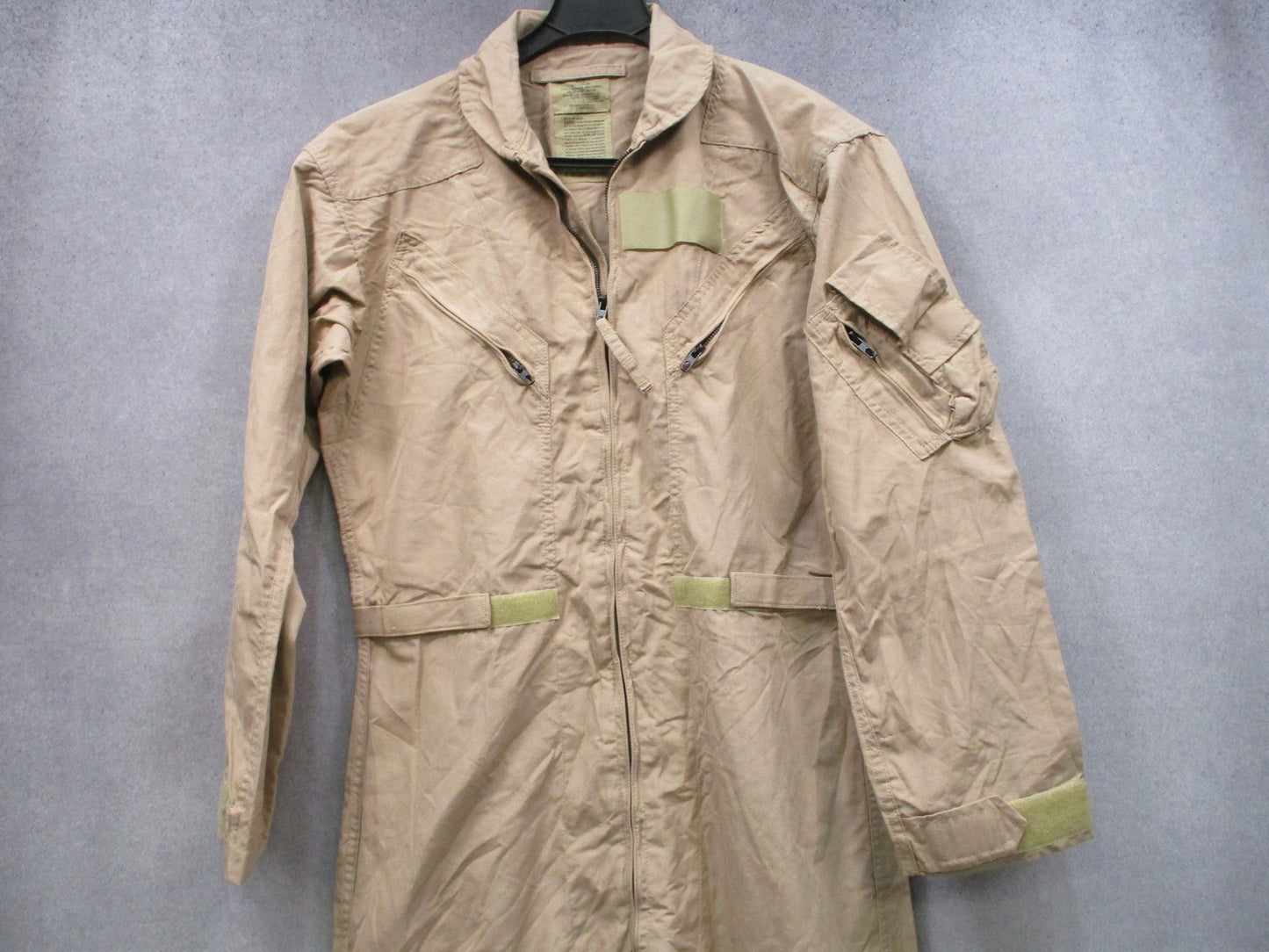 US Military CWU-27/P Flight Suit Coveralls Tan Fire Resistant Size 40L Army