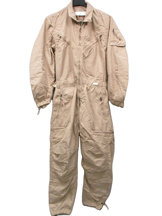 US Military CVC Coveralls Tan Aramid Flame Resistant Flight Suit Medium Regular
