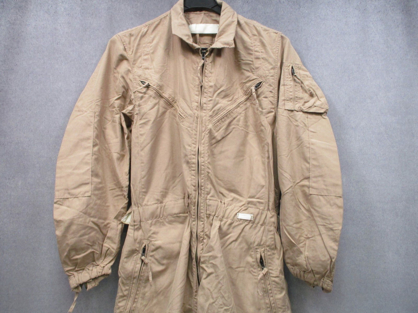 US Military CVC Coveralls Tan Aramid Flame Resistant Flight Suit Medium Regular