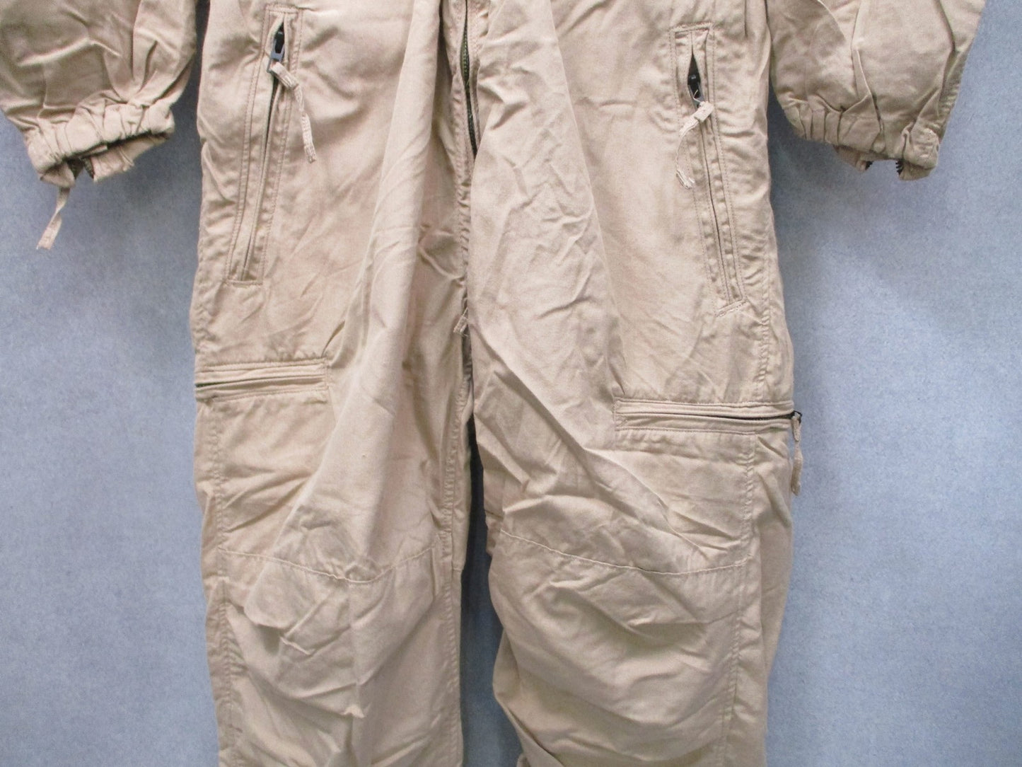 US Military CVC Coveralls Tan Aramid Flame Resistant Flight Suit Medium Regular