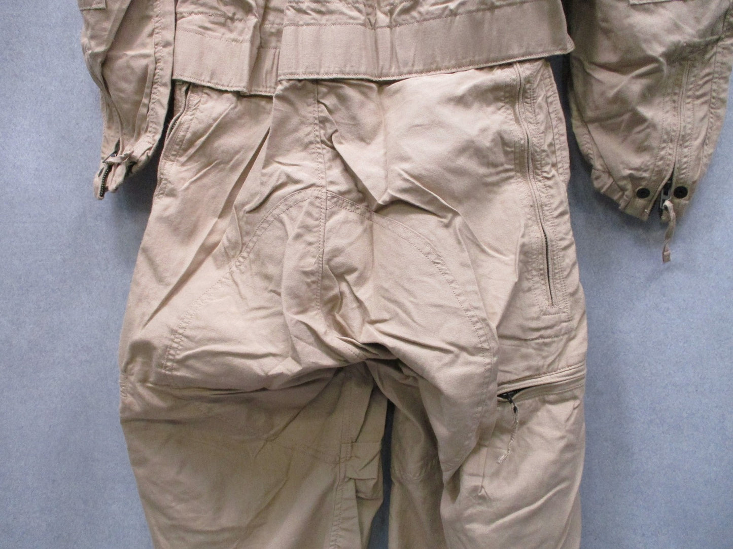 US Military CVC Coveralls Tan Aramid Flame Resistant Flight Suit Medium Regular