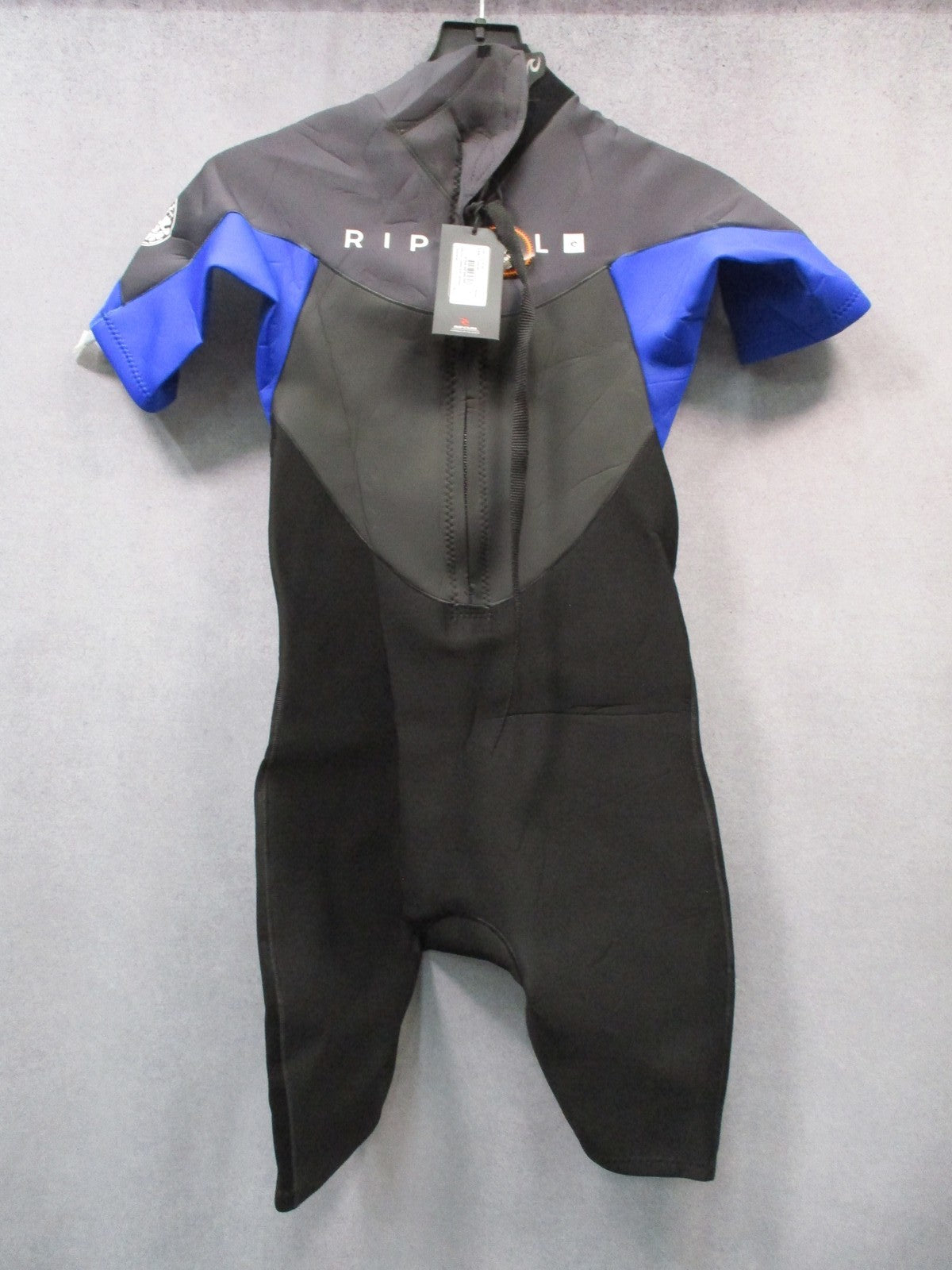 Rip Curl Omega 1.5mm Short Sleeve Spring Wetsuit Mens Large Back Zip Blue Black