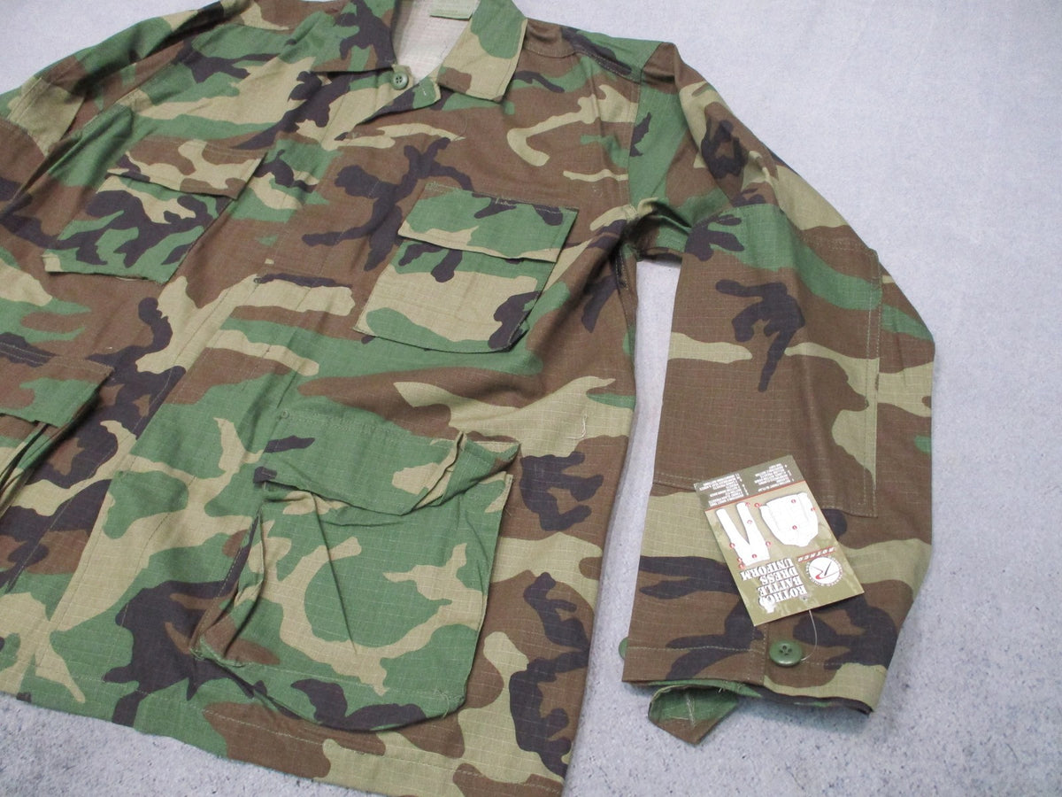 New Rothco BDU Shirt Woodland Camo Large Regular 100% Cotton Rip-Stop Tactical