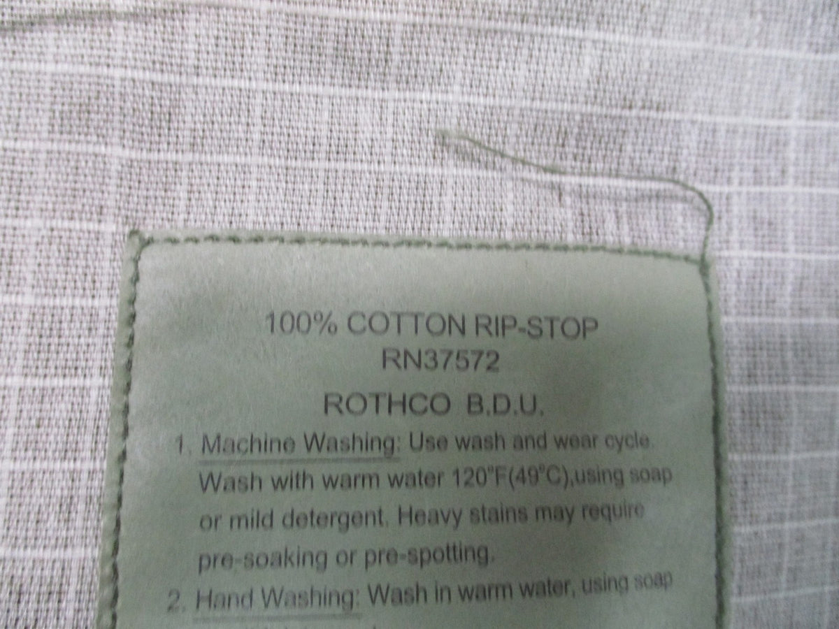 New Rothco BDU Shirt Woodland Camo Large Regular 100% Cotton Rip-Stop Tactical