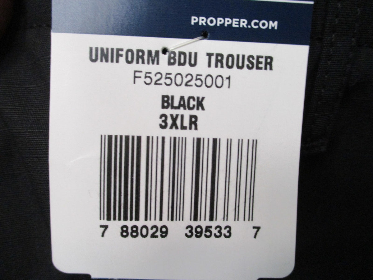 New Propper BDU Trouser Pants Black 3XLR Tactical Uniform F525025001