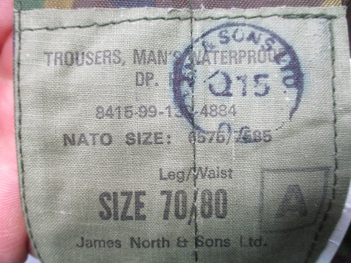 British Army DPM Waterproof Over Trousers Small 30-32W 28L NATO 70/80