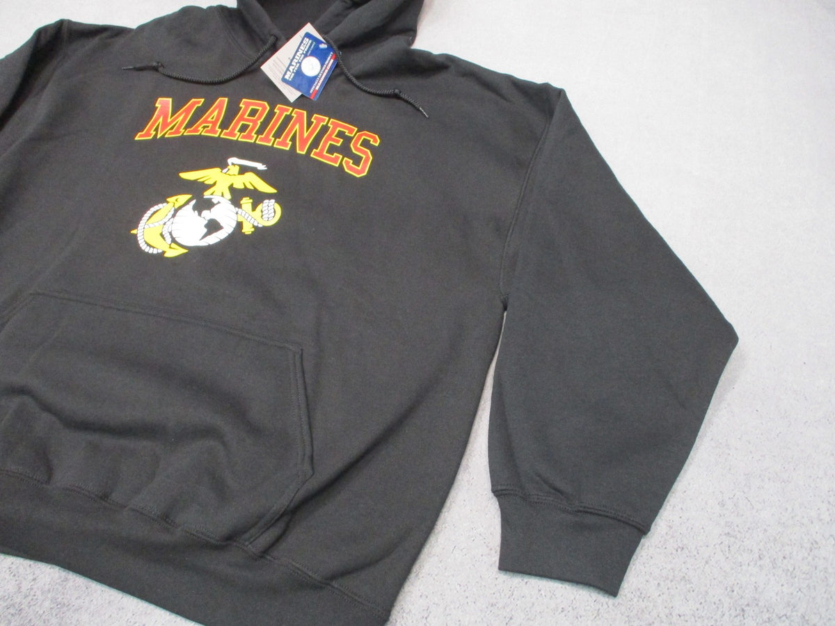 New USMC Marines Pullover Hoodie Sweatshirt Black Size 2XL Officially Licensed