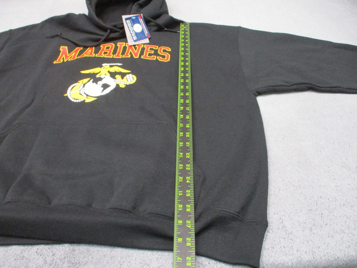 New USMC Marines Pullover Hoodie Sweatshirt Black Size 2XL Officially Licensed