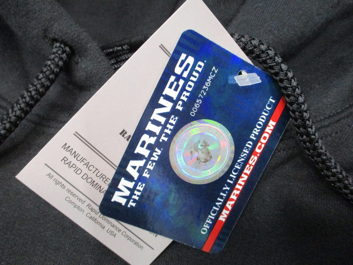 New USMC Marines Pullover Hoodie Sweatshirt Black Size 2XL Officially Licensed