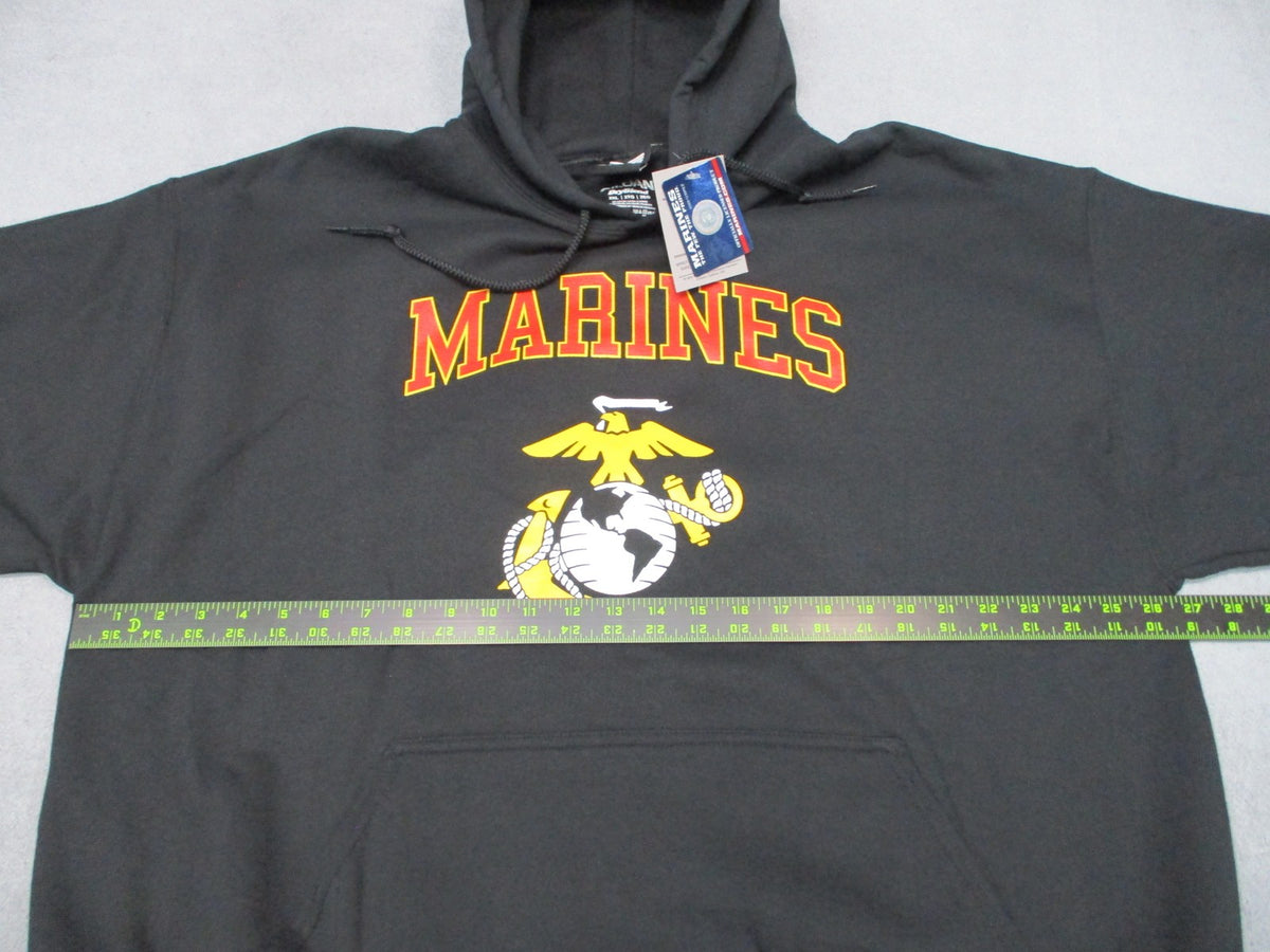 New USMC Marines Pullover Hoodie Sweatshirt Black Size 2XL Officially Licensed