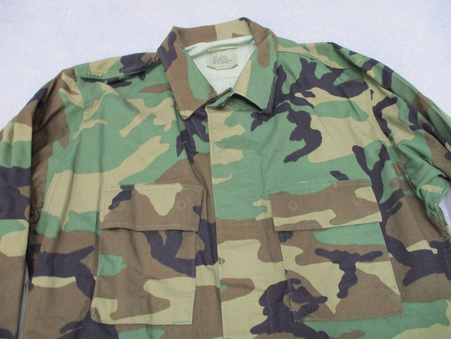 US Military Woodland Camouflage BDU Coat Jacket Medium Regular 50/50 Twill