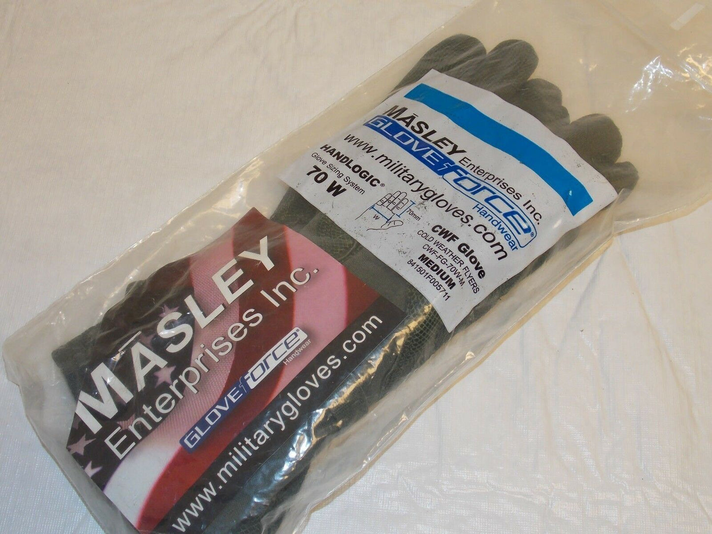 MASLEY MILITARY COLD WEATHER FLYERS GLOVES MEDIUM 70W CWF GORE-TEX NOMEX GLOVE