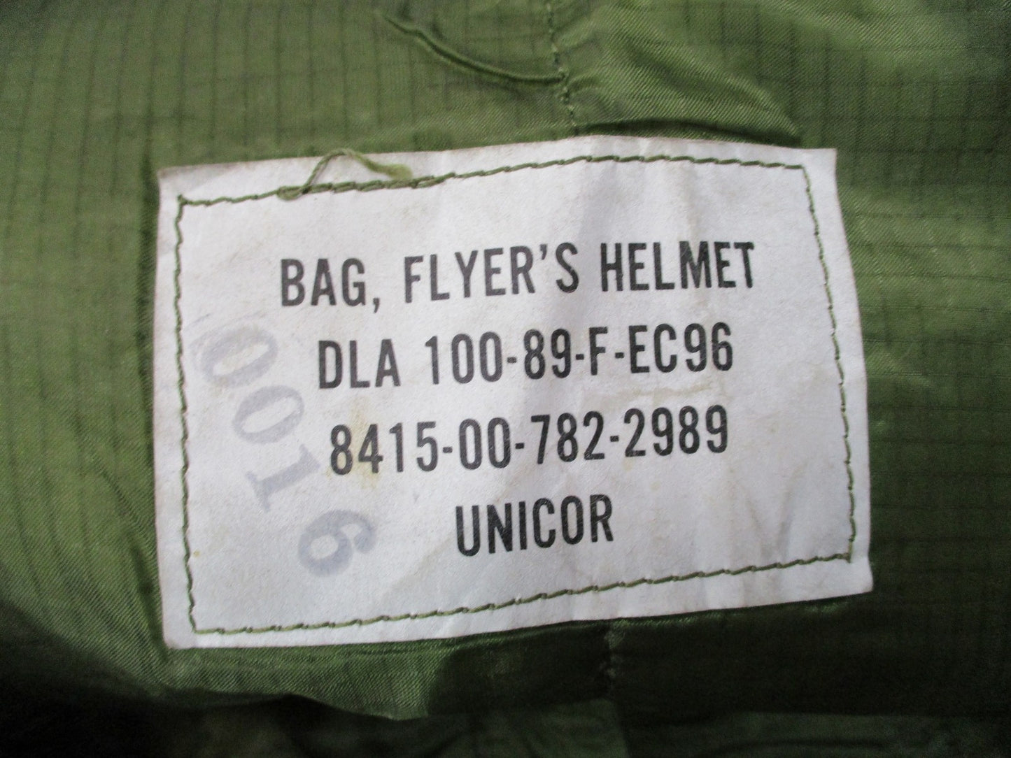USGI Flyers Helmet Bag OD Green Nylon Vintage Military 8415-00-782-2989