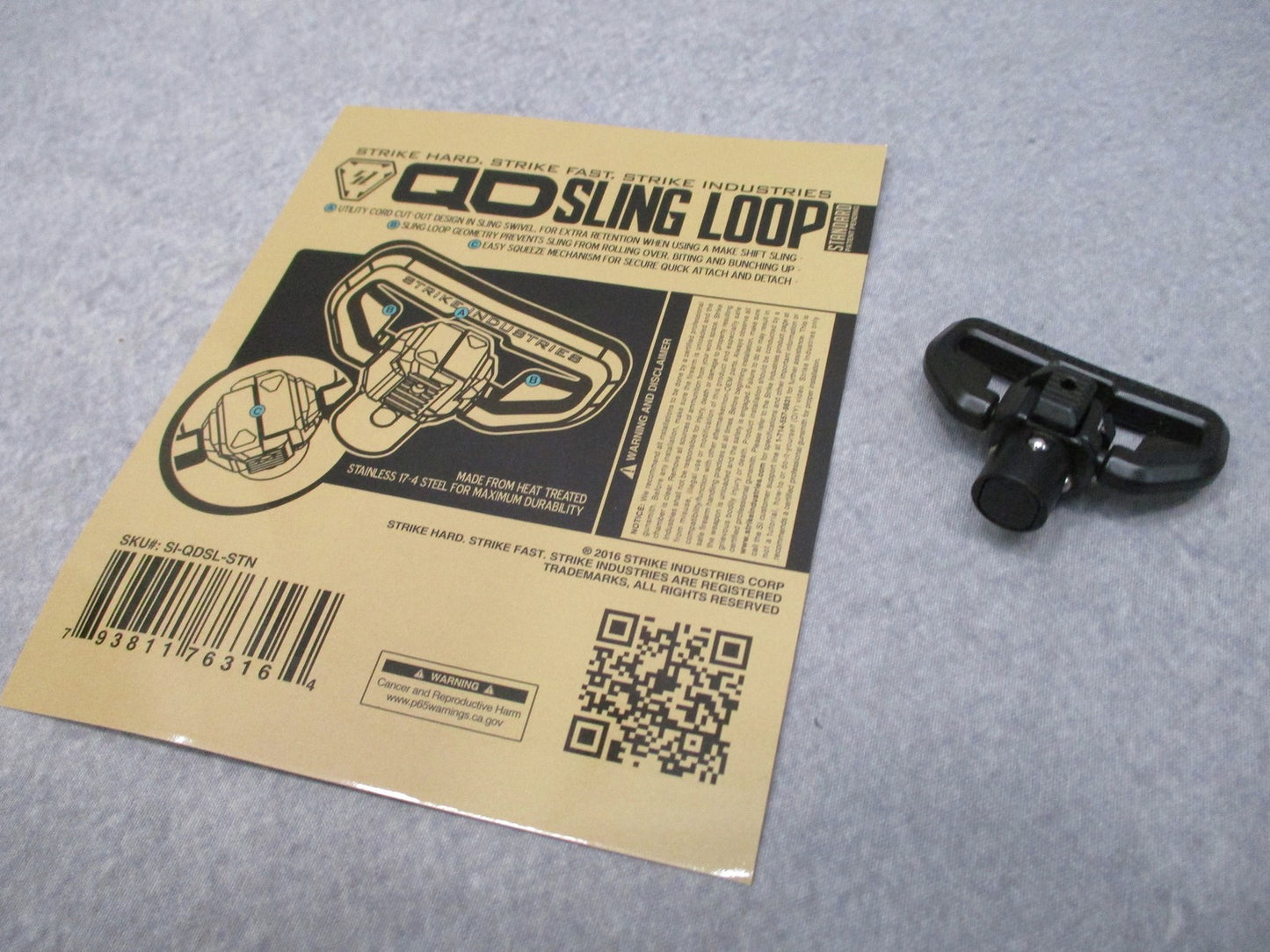 Strike Industries QD Sling Loop Standard Quick Detach Swivel Black SI-QDSL-STN
