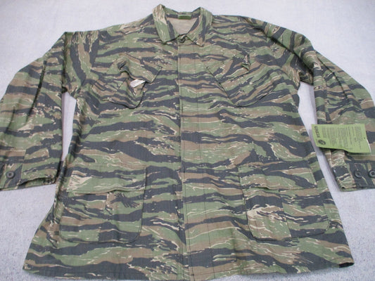 New Rothco Tiger Stripe Camo BDU Shirt Men's XL Regular 100% Cotton Rip-Stop