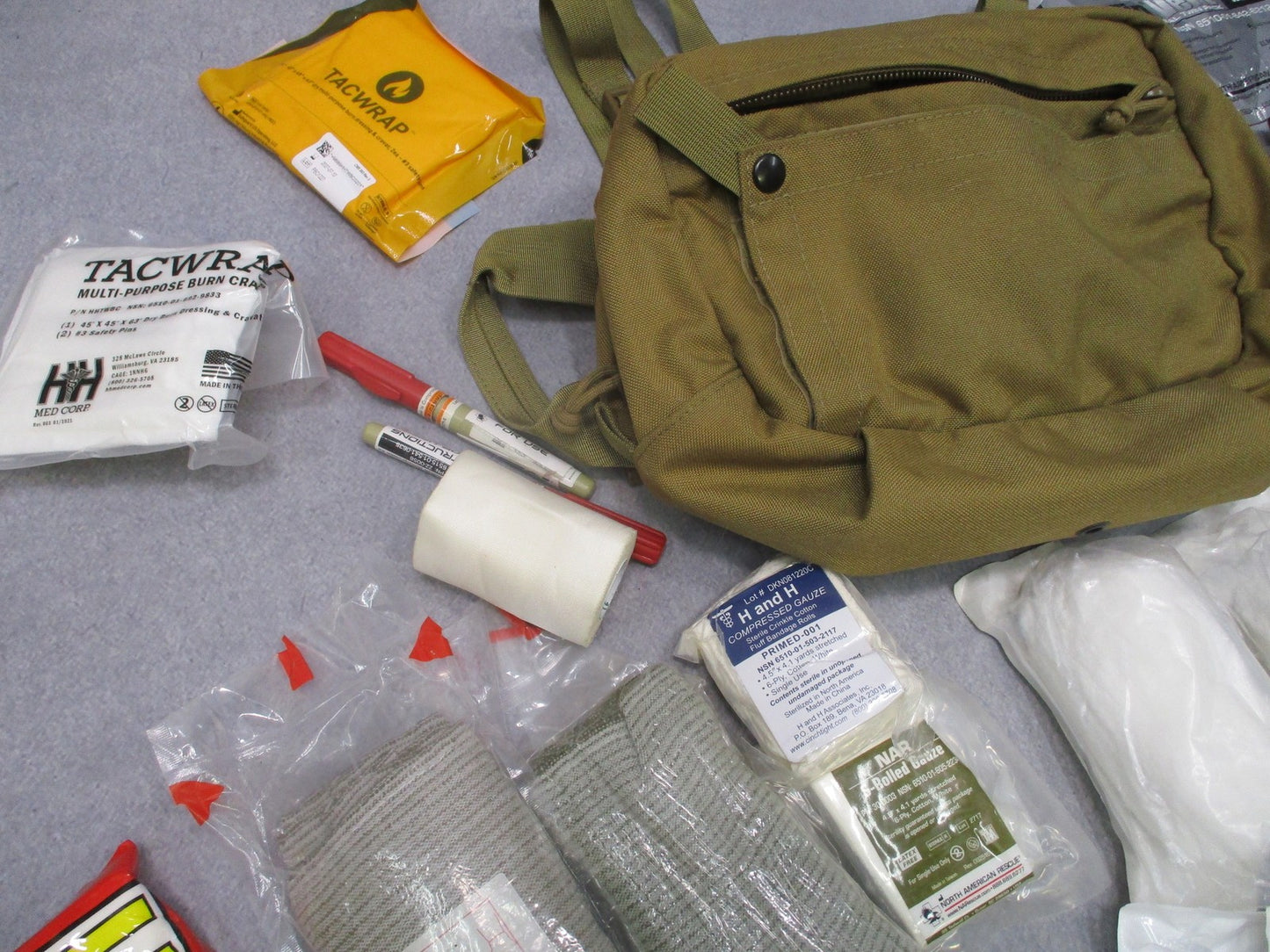 US Military IFAK Combat Trauma Kit Bag w/ Expired Medical Supplies Tactical Gear